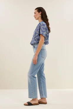 By bar amber indigo blouse | blue indigo print^ Blusen