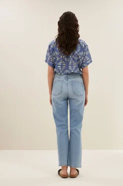 By bar amber indigo blouse | blue indigo print^ Blusen