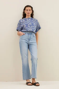 By bar amber indigo blouse | blue indigo print^ Blusen