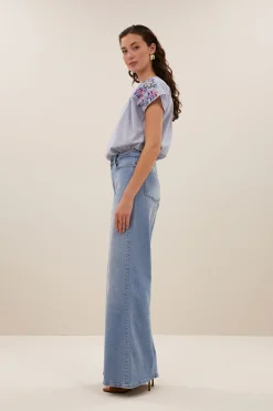 By bar amie embroidery blouse | indi grey^ Blusen