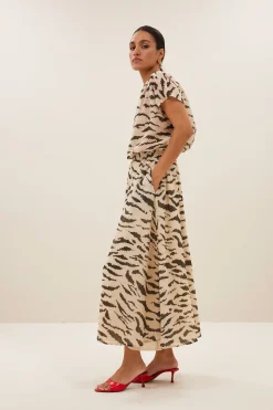 By bar amie zebra blouse | sand zebra print^ Blusen