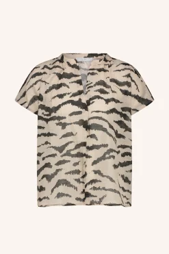 By bar amie zebra blouse | sand zebra print^ Blusen