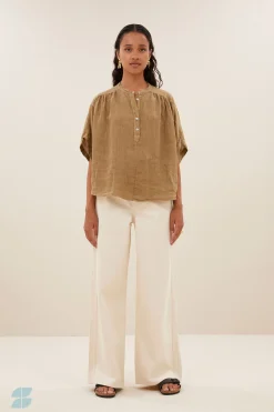 By bar axel linen blouse | khaki^ Blusen