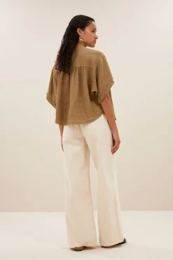 By bar axel linen blouse | khaki^ Blusen