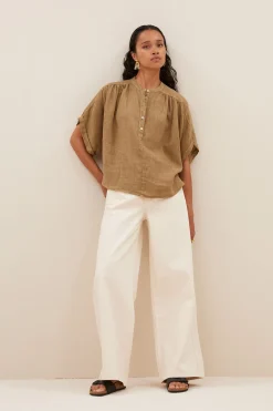By bar axel linen blouse | khaki^ Blusen