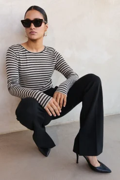 By bar basic ls stripe top |^ Tops & Shirts
