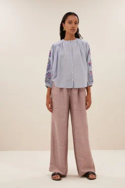 By bar becky pinstripe blouse | indi grey^ Blusen