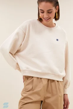 By bar bibi logo sweater | oyster melee^ Pullover|Strick