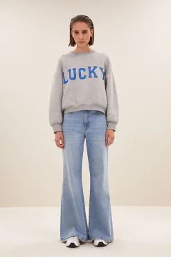 By bar bibi lucky sparkle sweater | grey melee^ Pullover|Strick