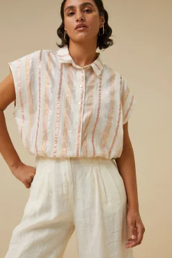 By bar bieke gloss stripe blouse | pastel gloss stripe^ Blusen