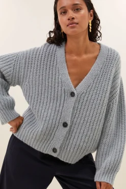 By bar bobbi cardigan | steel blue^ Strickjacken