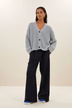 By bar bobbi cardigan | steel blue^ Strickjacken