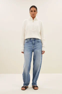 By bar boxy beau cotton pullover | off white^ Strick