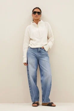 By bar boxy beau cotton pullover | off white^ Strick