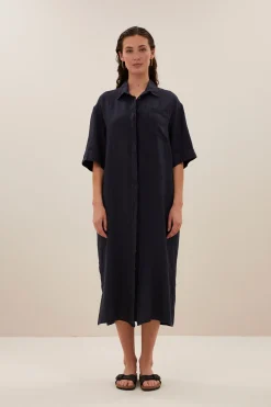 By bar bruno linen dress | midnight^ Kleider