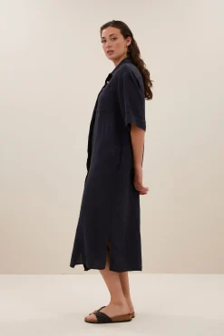 By bar bruno linen dress | midnight^ Kleider