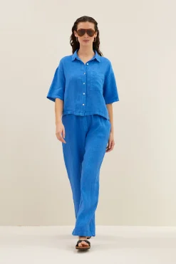 By bar cris linen blouse | queens blue^ Blusen