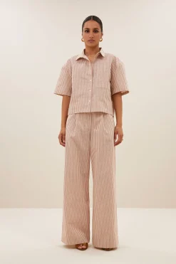 By bar cris stripe blouse | copper small stripe^ Blusen