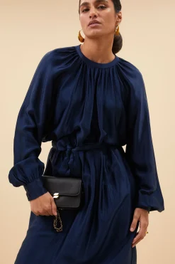 By bar dae gloss stripe dress | blue nights^ Kleider
