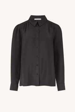 By bar donna satin stripe blouse | cafe noir^ Blusen