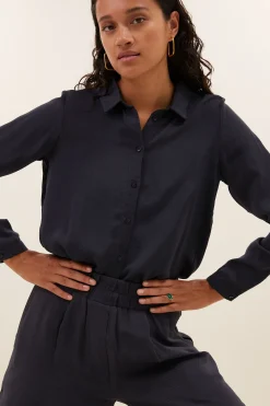 By bar donna satin stripe blouse |^ Blusen