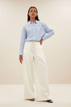 By bar elvie stripe chambray blouse | light blue stripe^ Blusen