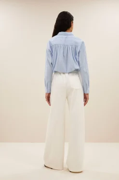 By bar elvie stripe chambray blouse | light blue stripe^ Blusen