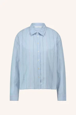 By bar elvie stripe chambray blouse | light blue stripe^ Blusen