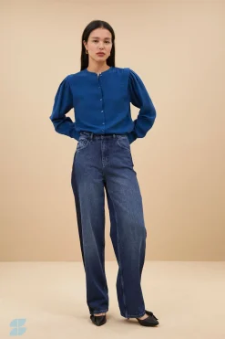 By bar erin blouse | college navy^ Blusen