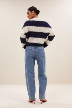 By bar evi stripe pullover | midnight big stripe^ Strick