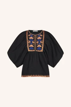 By bar gabie embroidery blouse | jet black^ Blusen