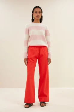 By bar gwen big stripe pullover | pink big stripe^ Strick