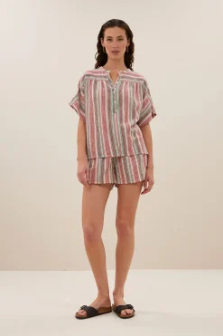 By bar isa multi stripe athia shorts | multi stripe^ Overalls & Shorts