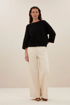 By bar jack pullover | jet black^ Strick