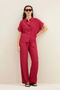 By bar karly viscose blouse | cerise^ Blusen