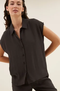 By bar kiek viscose top | cafe noir^ Blusen