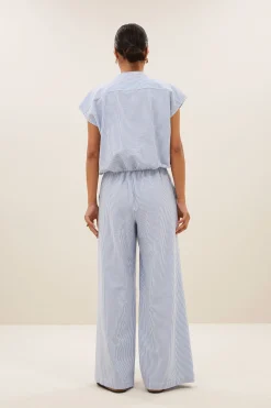 By bar lode stripe blouse | blue seer stripe^ Blusen