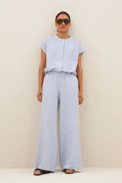 By bar lode stripe blouse | blue seer stripe^ Blusen