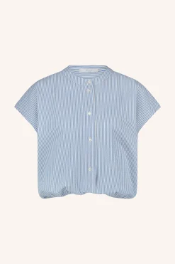 By bar lode stripe blouse | blue seer stripe^ Blusen