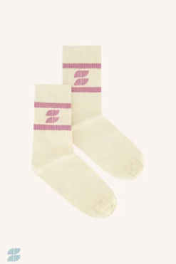 By bar logo sparkle socks | ash rose^ Socken