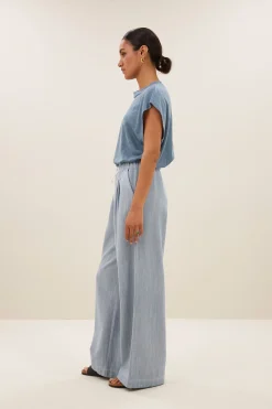 By bar mason linen top | blue stone^ Tops & Shirts