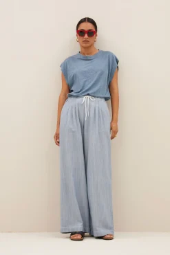 By bar mason linen top | blue stone^ Tops & Shirts