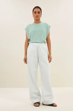 By bar mason small stripe top | green small stripe^ Tops & Shirts