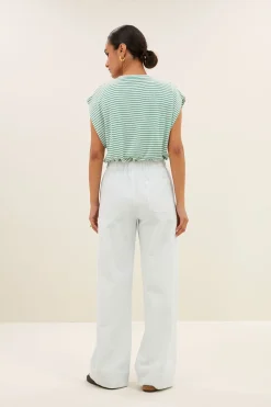 By bar mason small stripe top | green small stripe^ Tops & Shirts