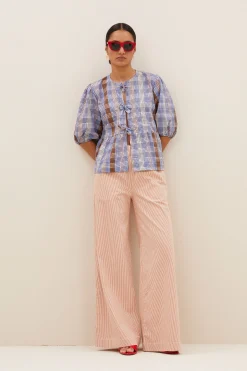 By bar neal stripe pants | pink milky stripe^ Hosen