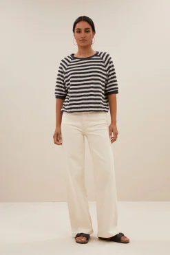 By bar neva slub stripe top | jet black^ Tops & Shirts