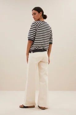 By bar neva slub stripe top | jet black^ Tops & Shirts