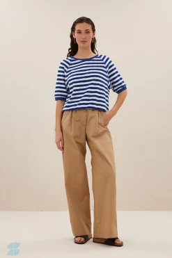 By bar neva slub stripe top | kingsblue slub stripe^ Tops & Shirts