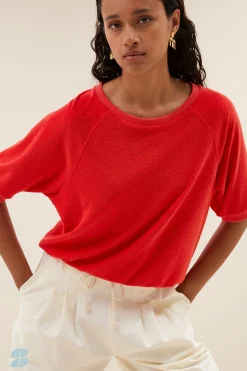 By bar neva slub top | poppy red^ Tops & Shirts
