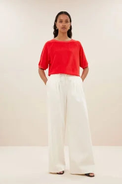 By bar neva slub top | poppy red^ Tops & Shirts